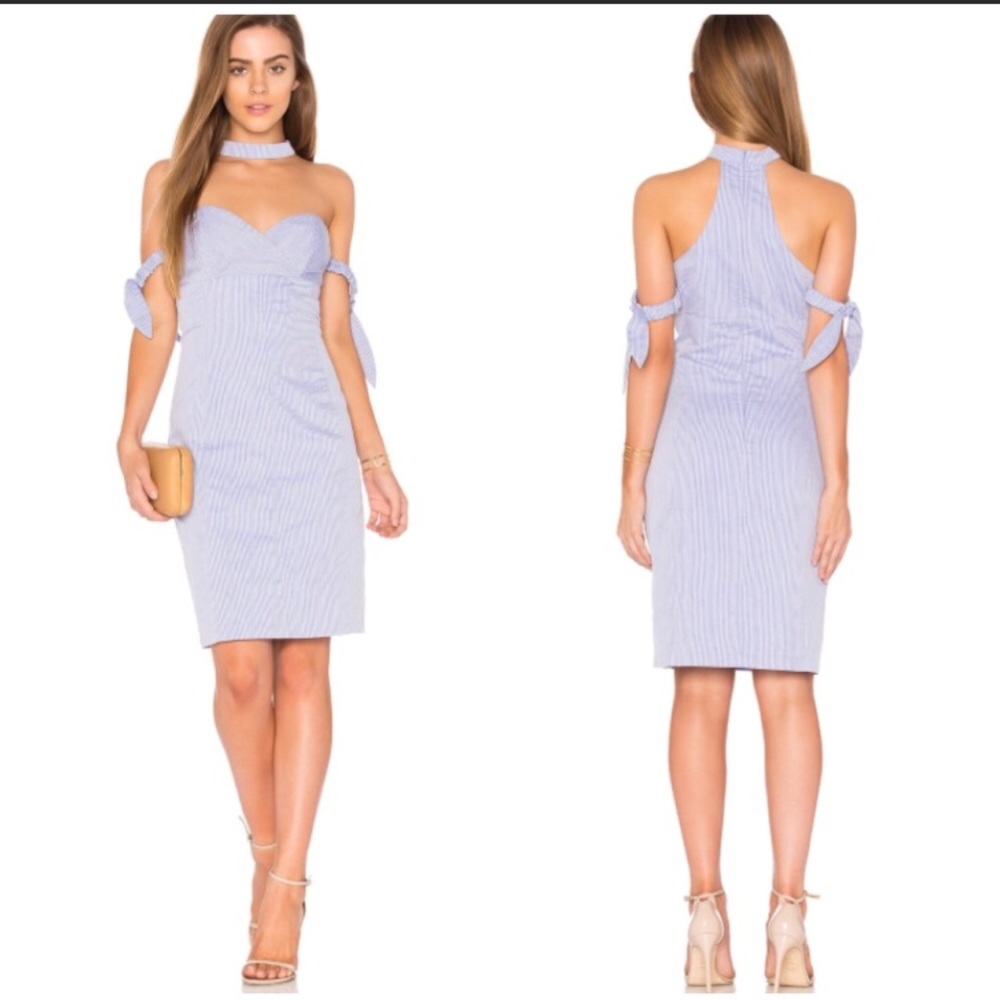 NWT ENDLESS ROSE POPLIN OFF SHOULDER TIE DRESS - Picture 1 of 5